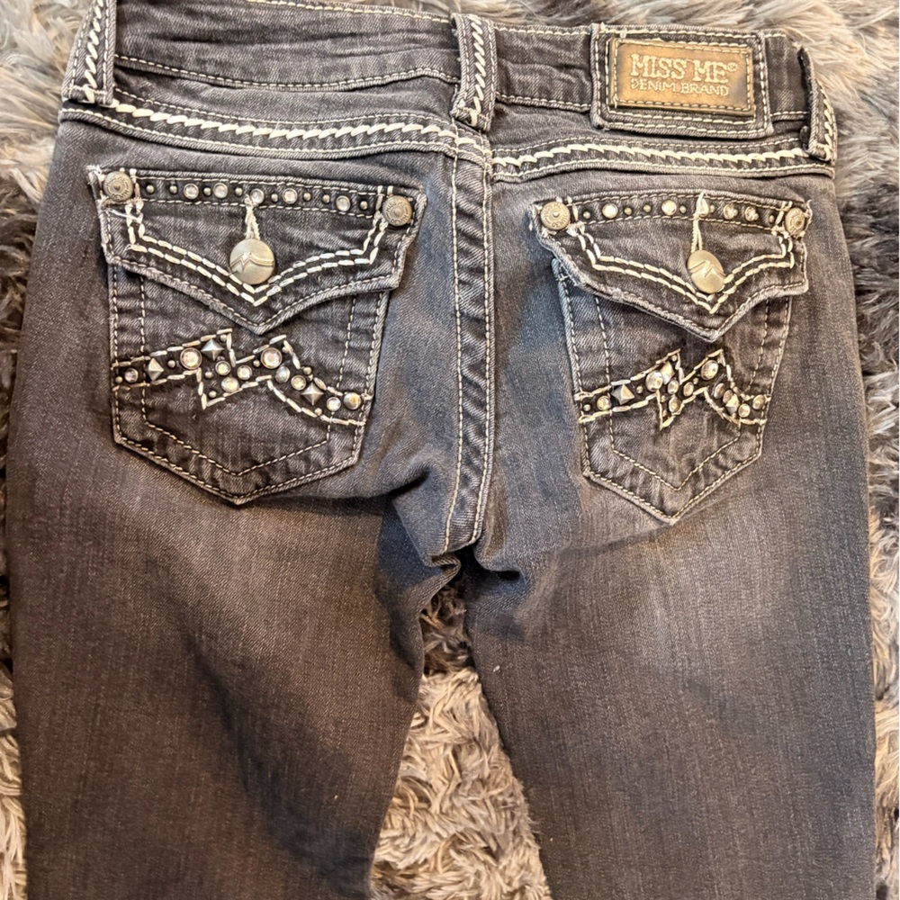 Miss Me Women's Charcoal Embellished Bootcut Jeans
